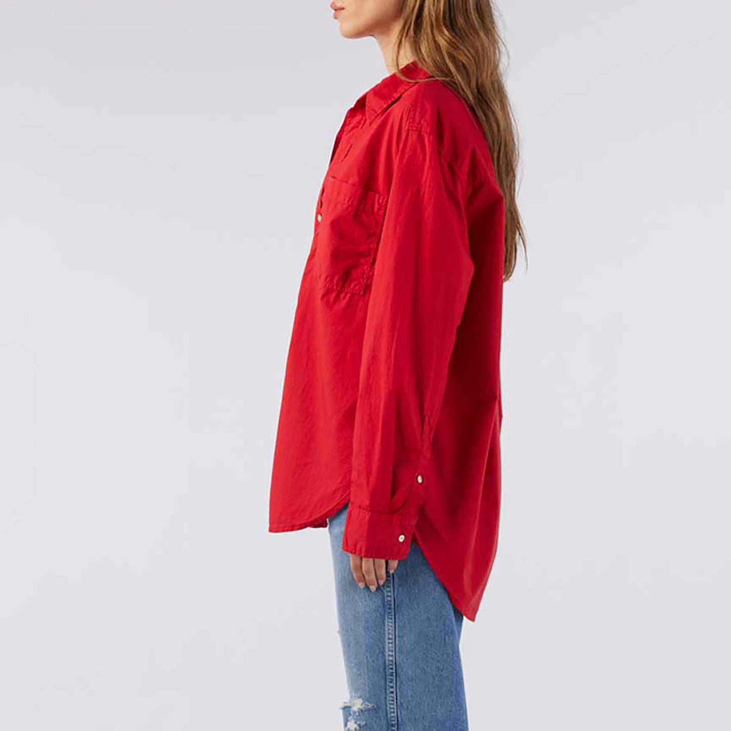 Ruth Oversized Shirt in Cherry