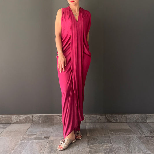 Eve Dress in Magenta Foil