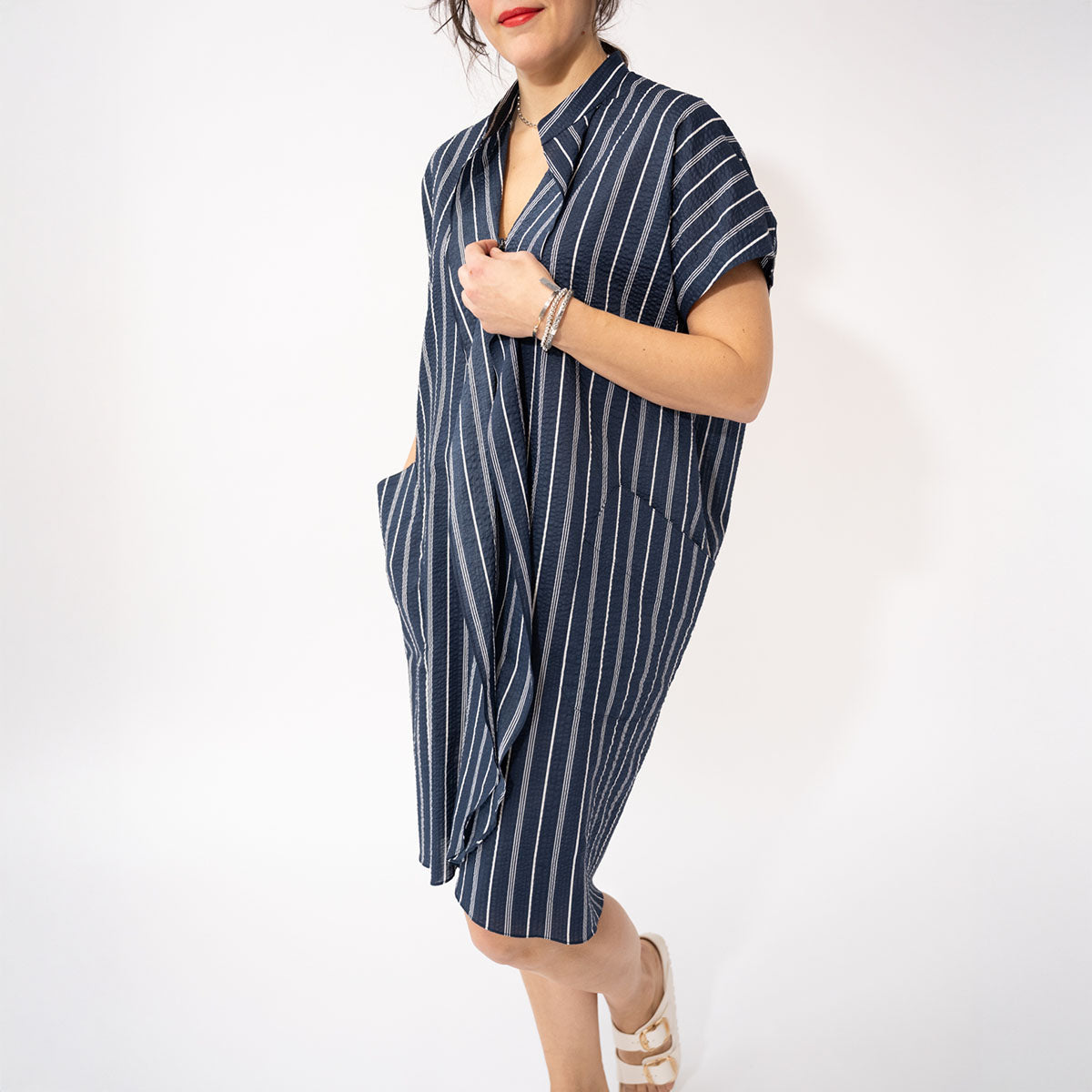 Fin Gaban Dress in Ink and White