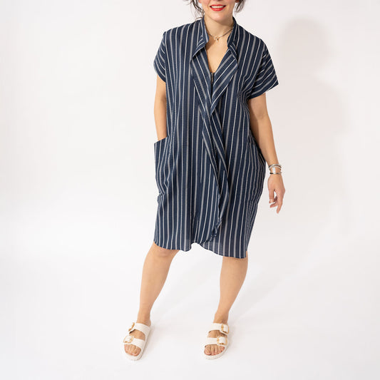 Fin Gaban Dress in Ink and White