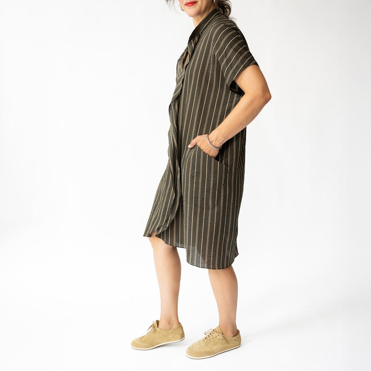 Fin Gaban Dress in Brown and Tan
