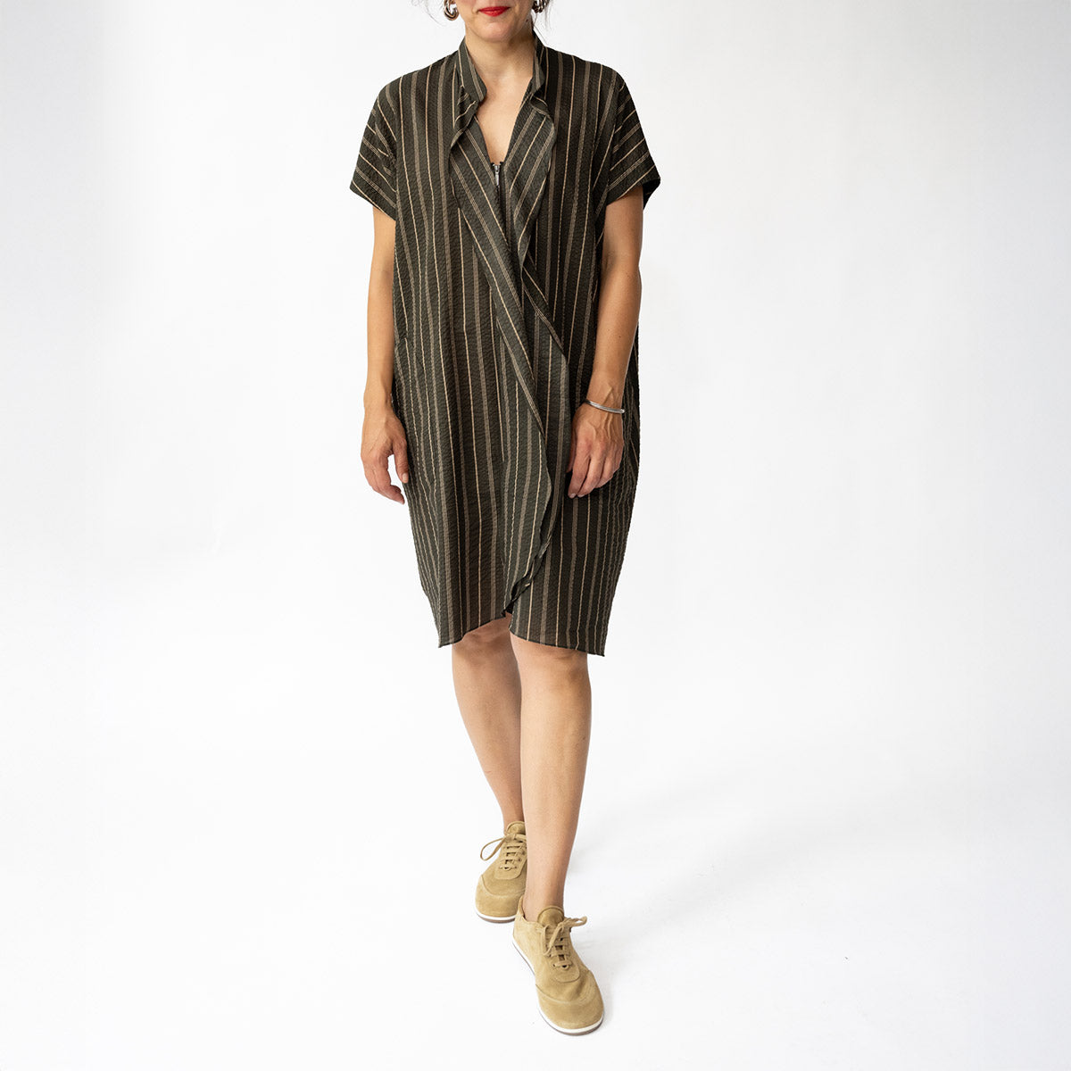 Fin Gaban Dress in Brown and Tan