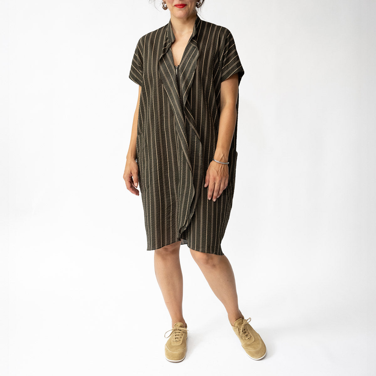 Fin Gaban Dress in Brown and Tan