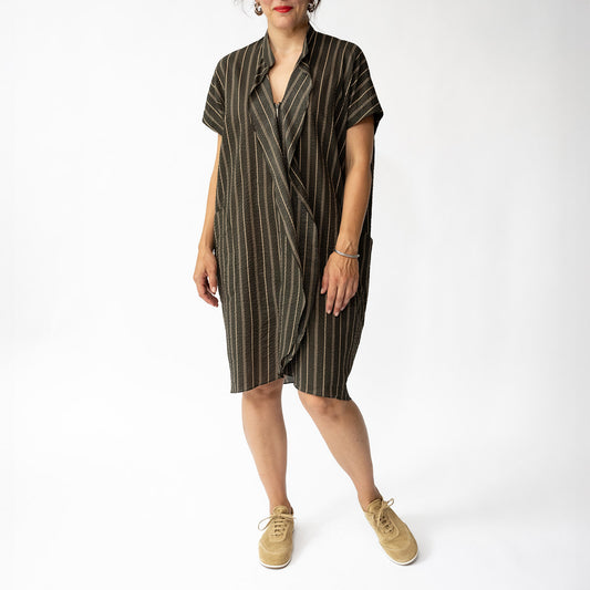 Fin Gaban Dress in Brown and Tan