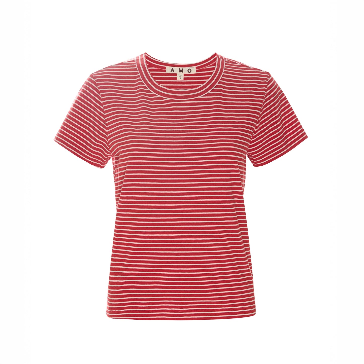 Love Tee in Cherry & Natural Stripe