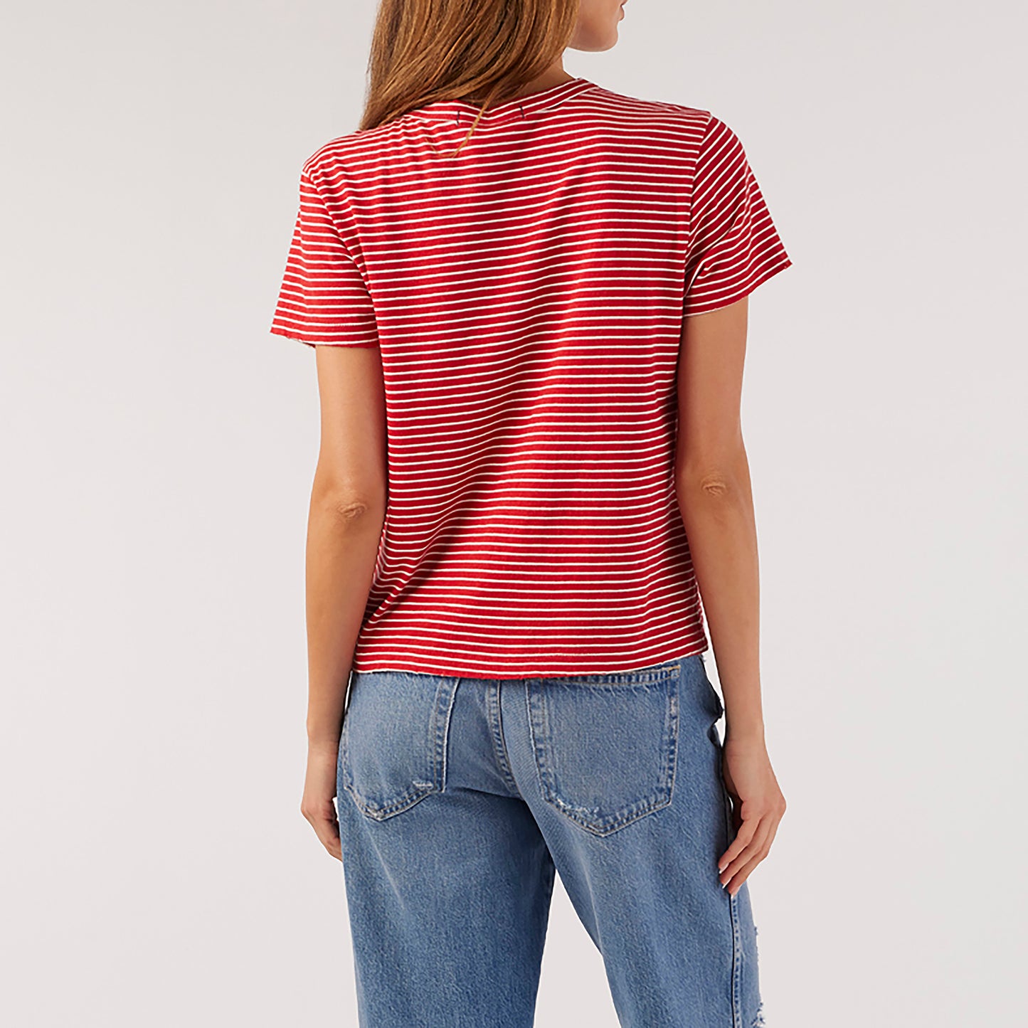 Love Tee in Cherry & Natural Stripe