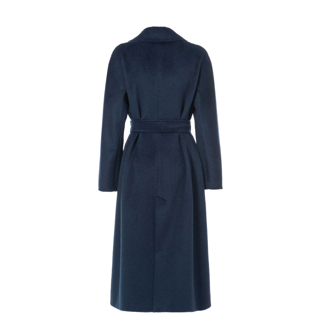 Belted Wrap Coat in Marine Blue