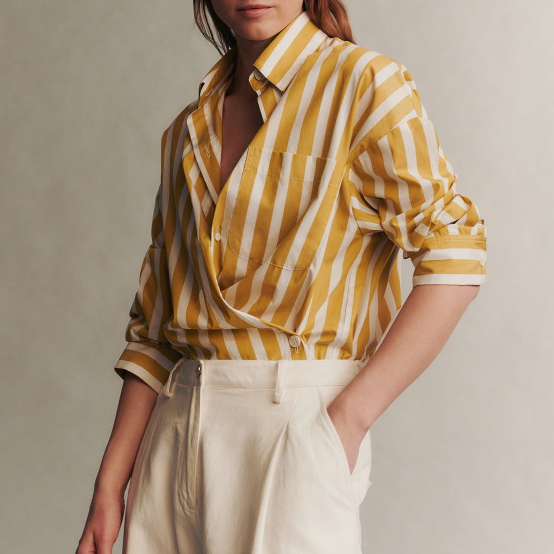 Earl Shirt in Yellow Awning Stripes