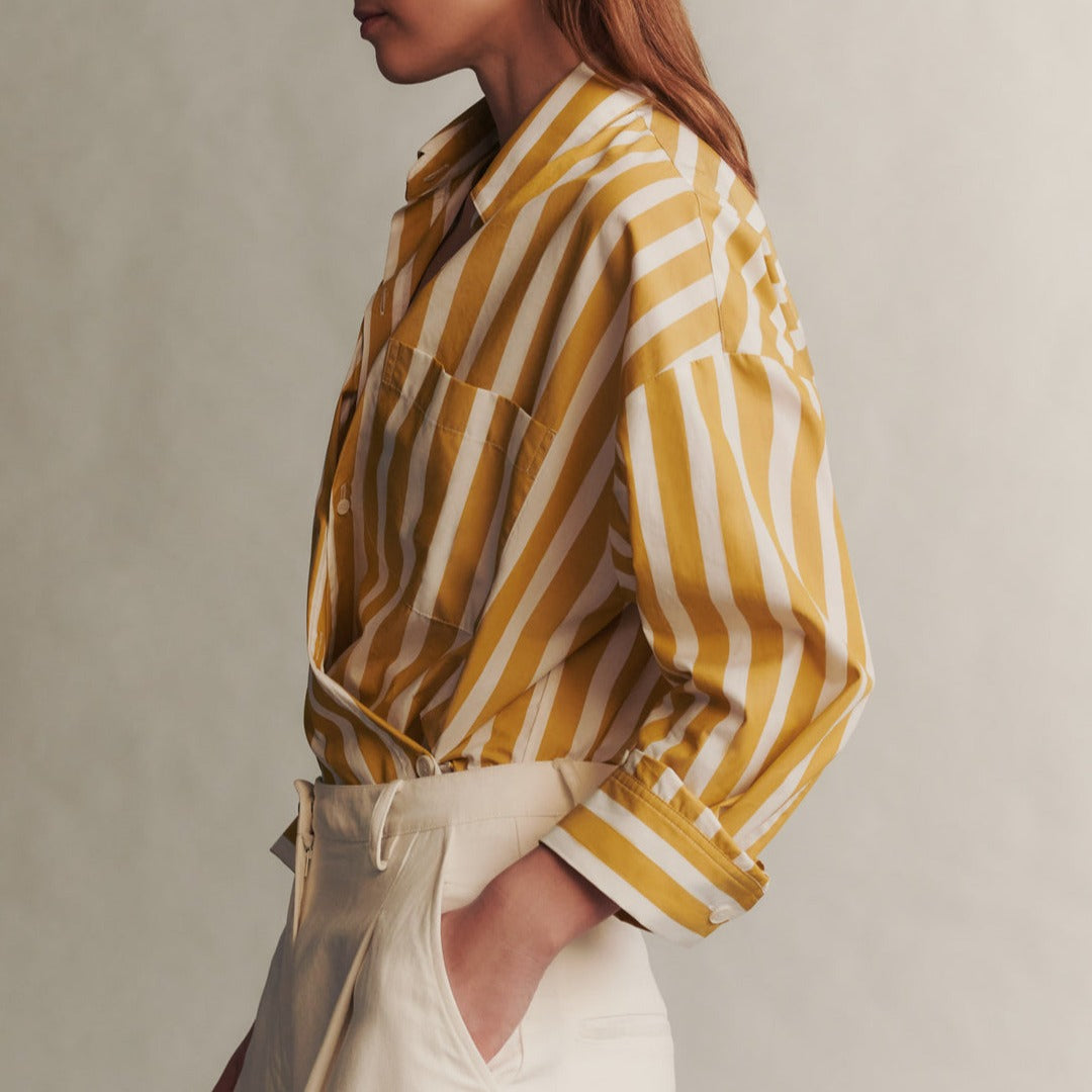 Earl Shirt in Yellow Awning Stripes