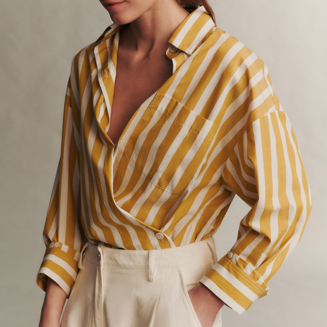 Earl Shirt in Yellow Awning Stripes