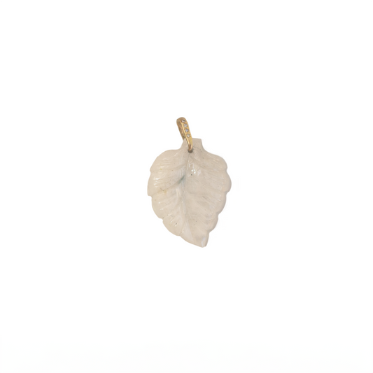 Moonstone Leaf Charm