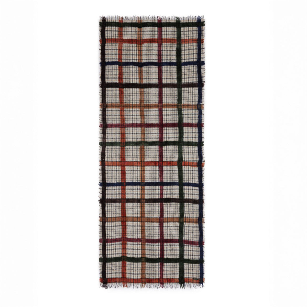 Albert Plaid Rectangle Scarf in Ivory