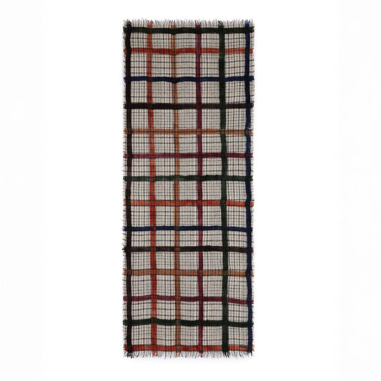Albert Plaid Rectangle Scarf in Ivory