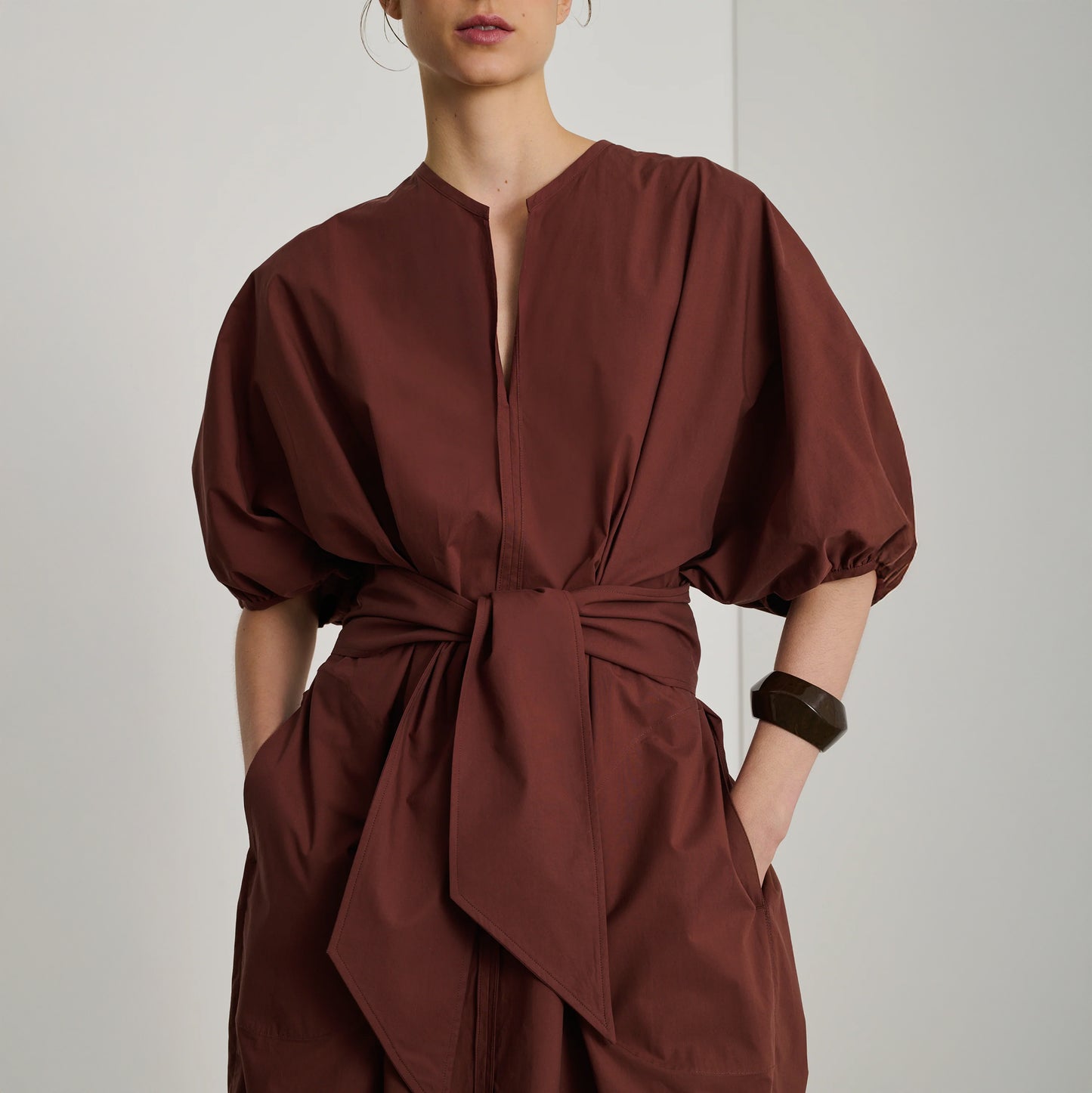 Alger Dress in Mahogany