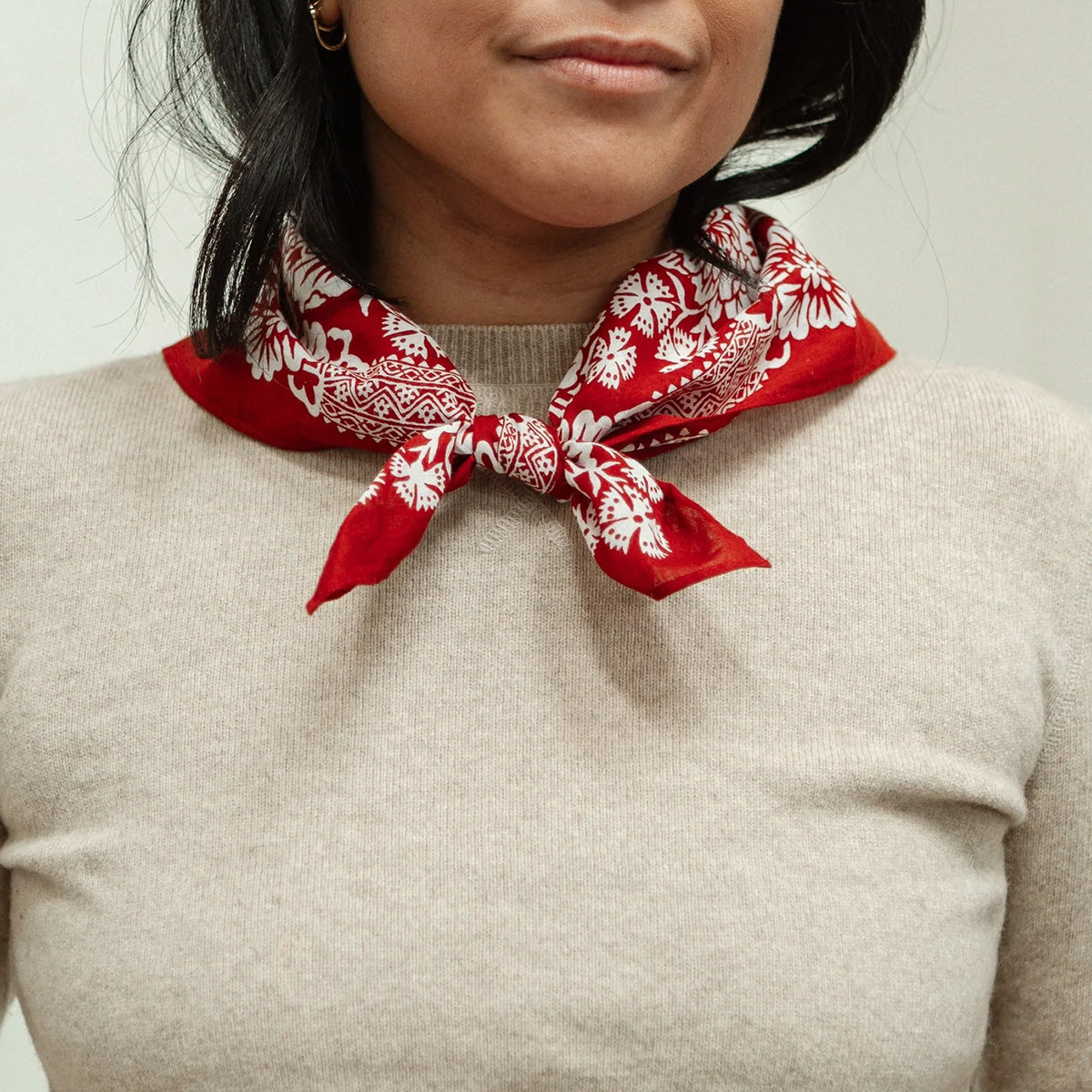 Cotton Blossom Bandana in Brick