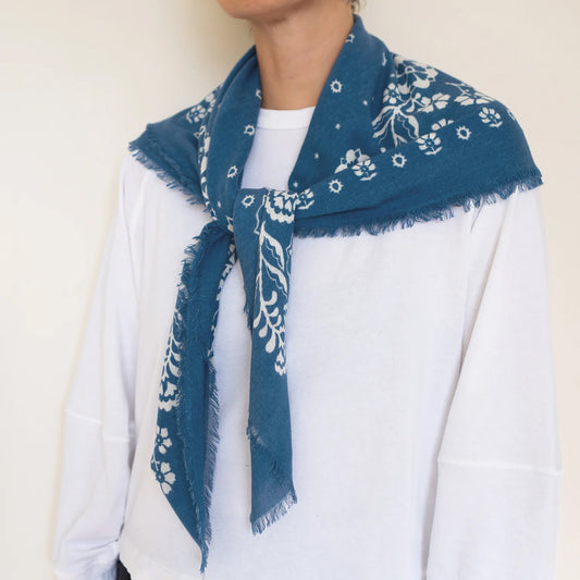 Big Silk Noil Bandana in Indigo