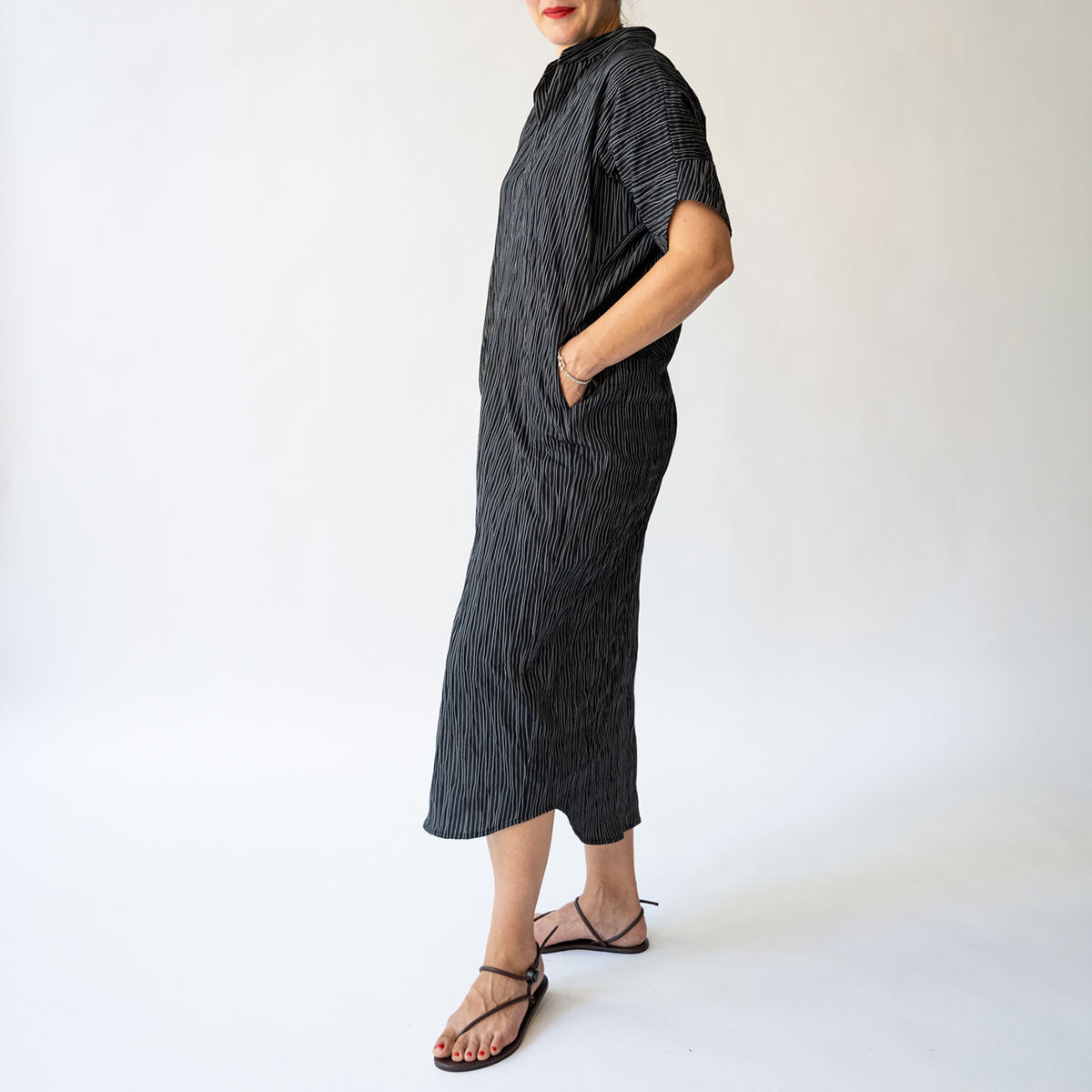 Aissa Shirt Dress in Black