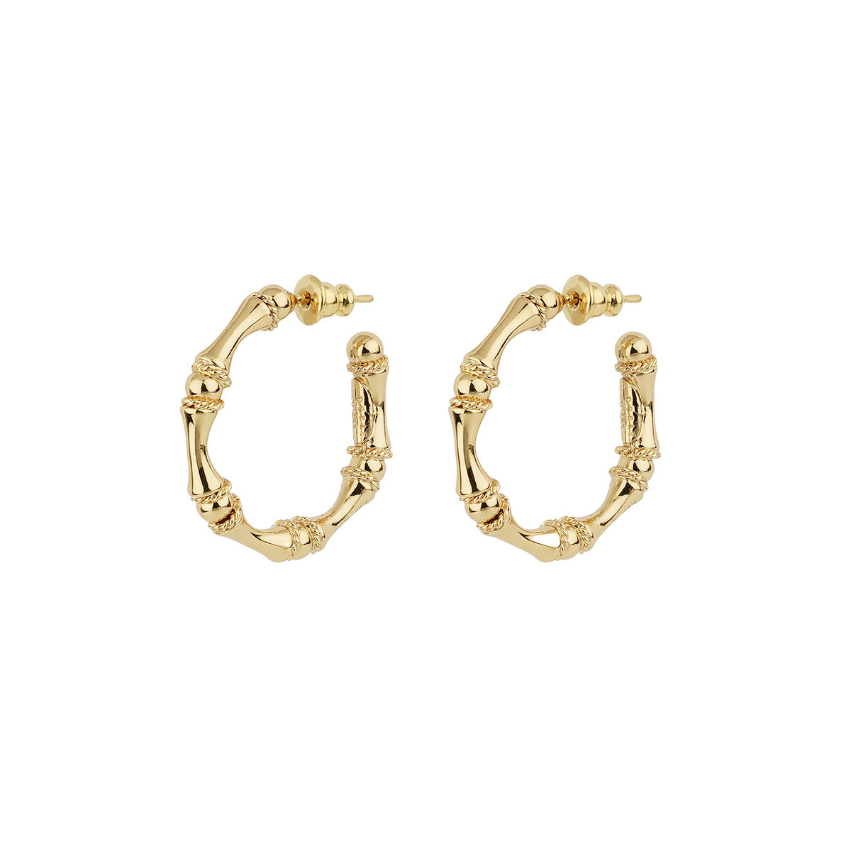 Mini Bambou Hoops in Gold