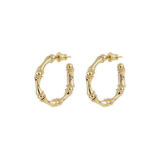 Mini Bambou Hoops in Gold