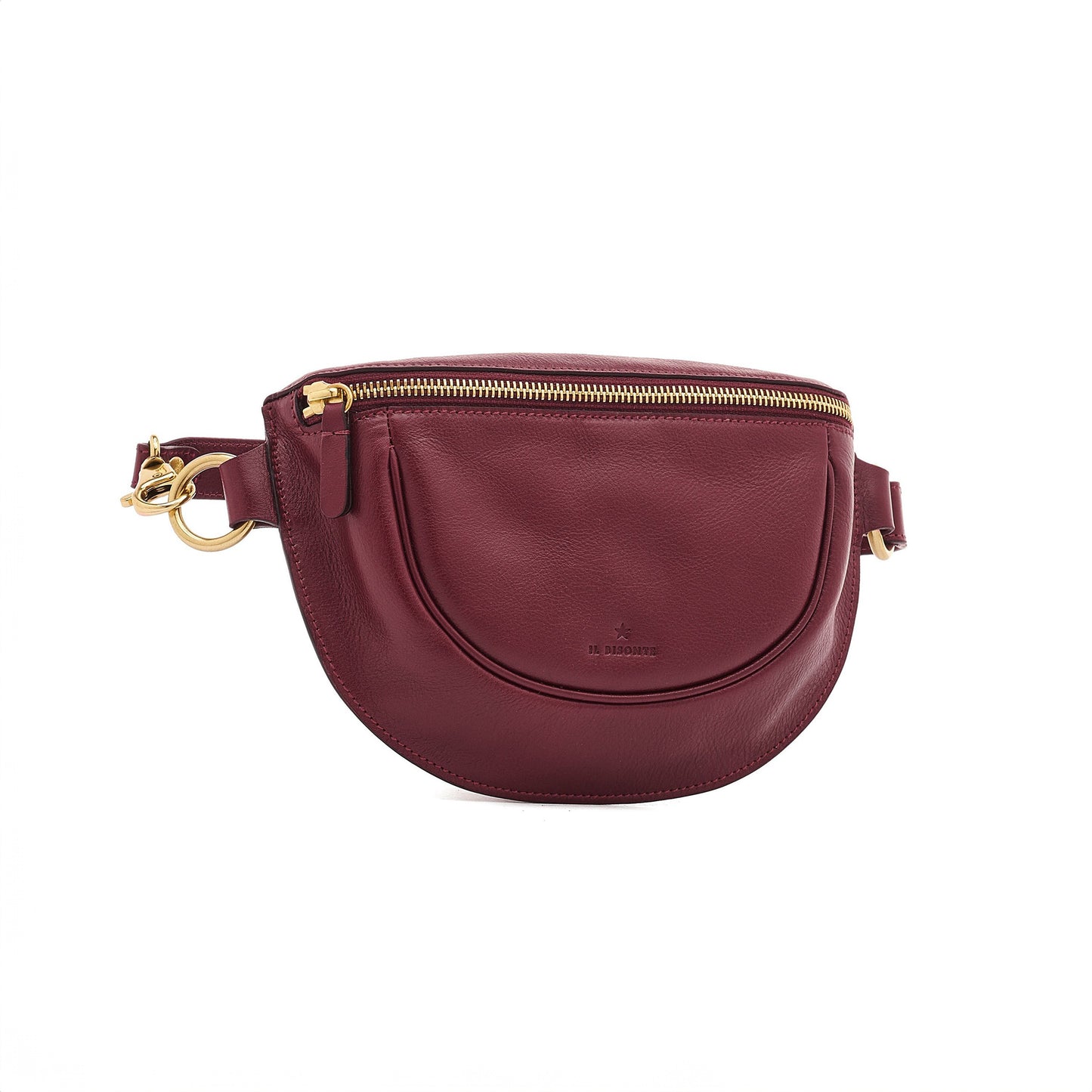 Oliveta Leather Belt Bag in Black Cherry