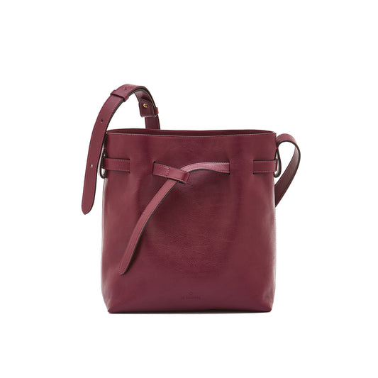 Elisa Bucket Bag in Black Cherry