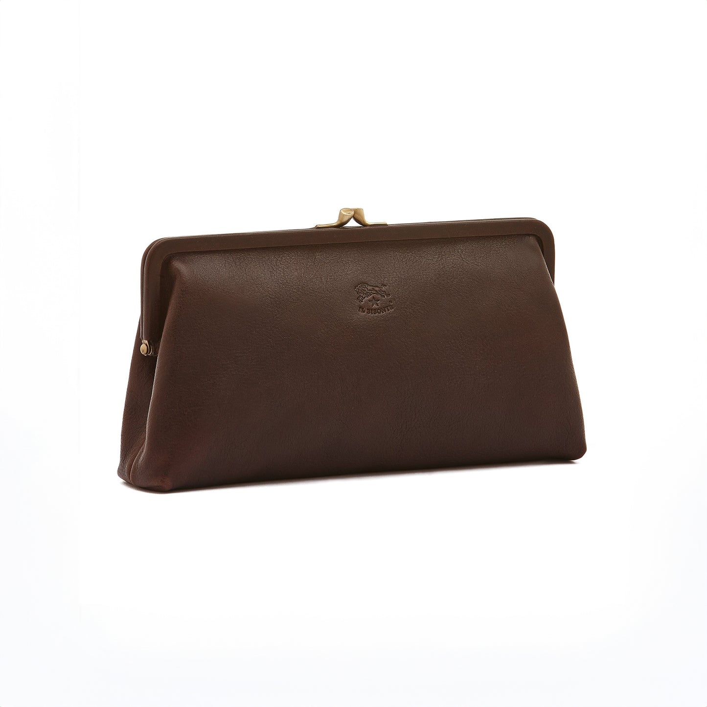 Manuela Leather Clutch in Coffee