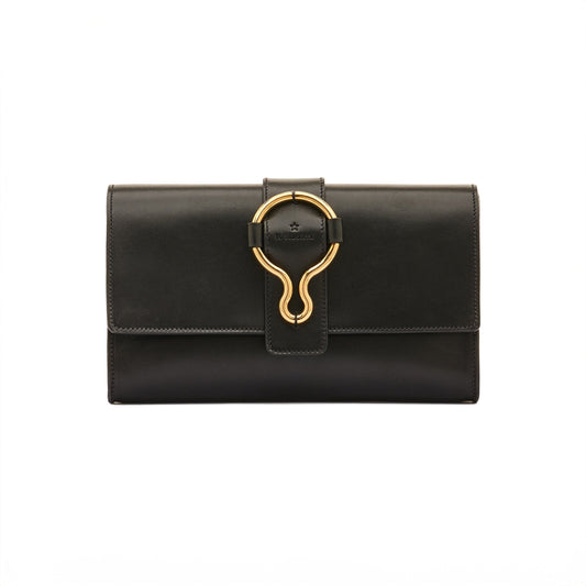 Consuelo Leather Clutch in Black