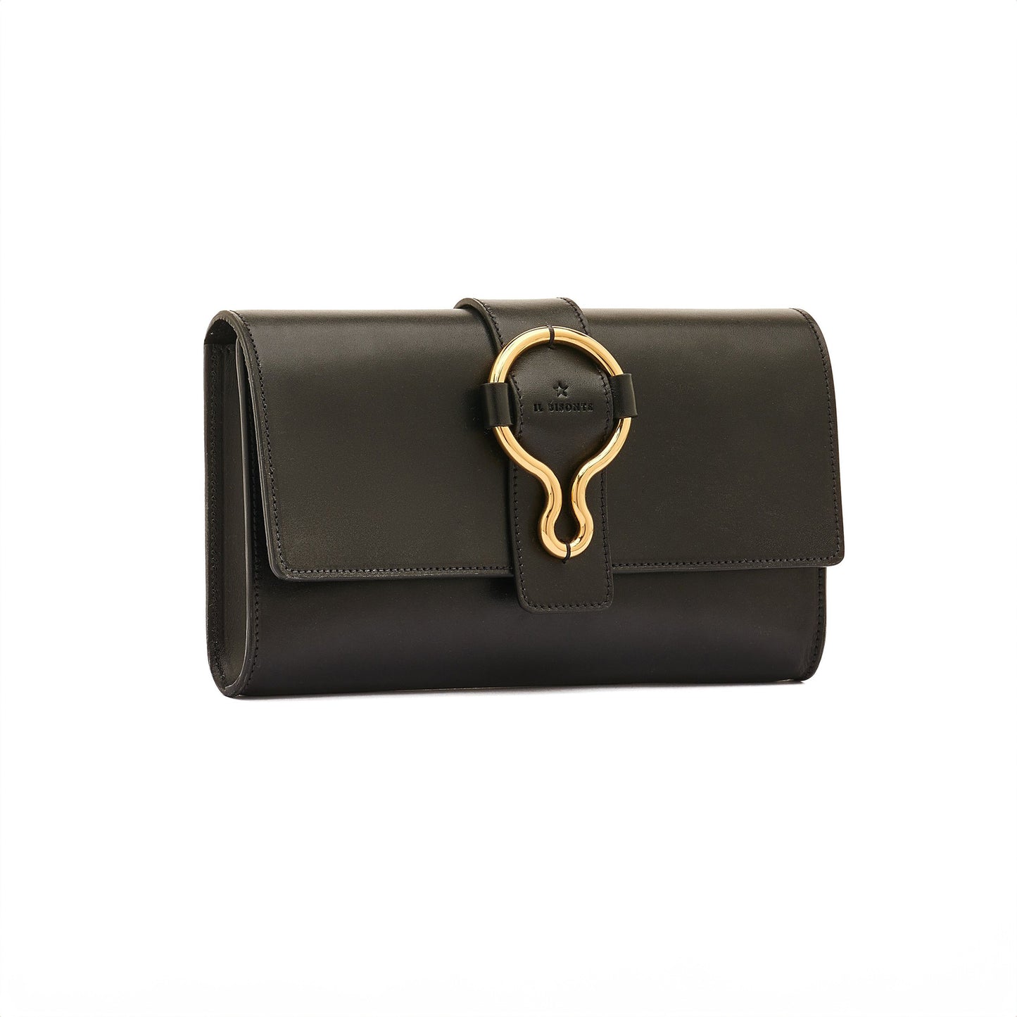 Consuelo Leather Clutch in Black