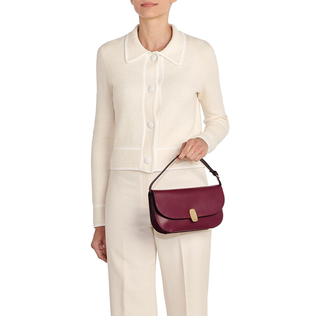Atelier Clutch Bag in Black Cherry