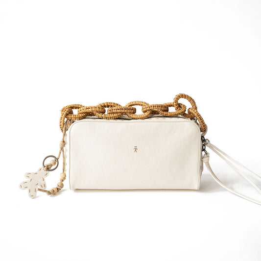 Box Catena Handbag in Gesso