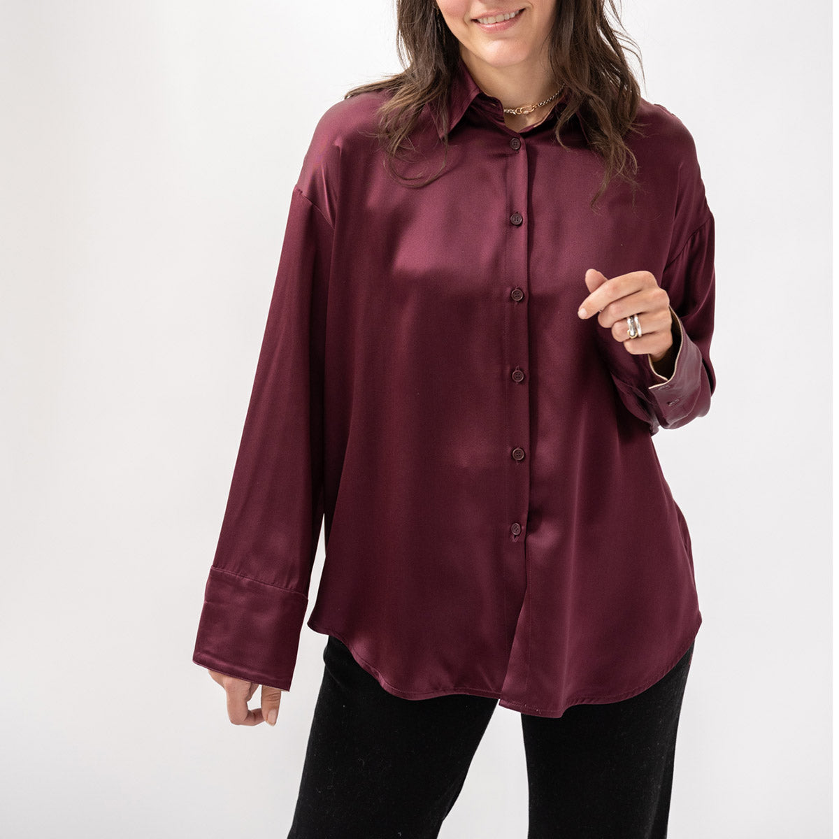 Benton Button Down in Bordeaux