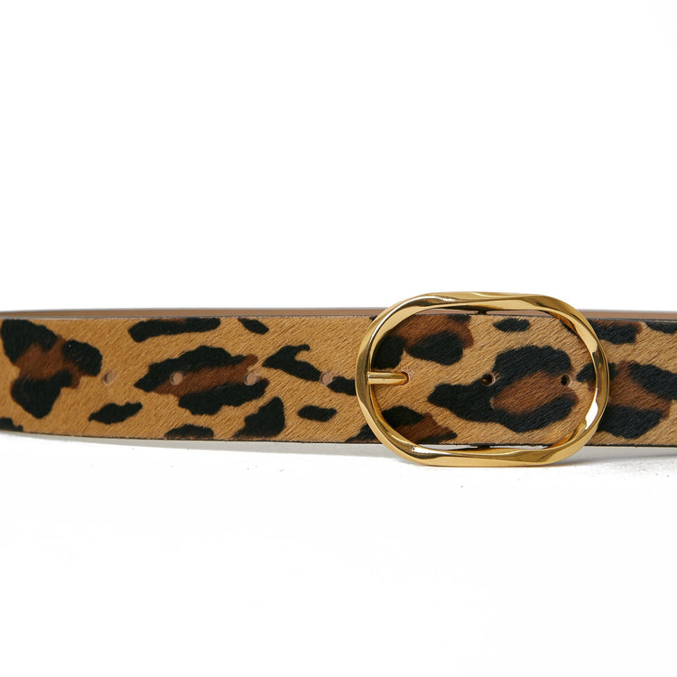 Kyra Calf-Hair Belt in Leopard