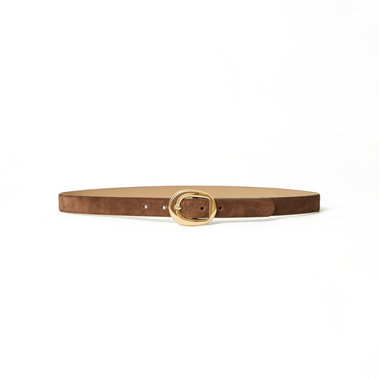Greyson Suede Belt in Chocolate