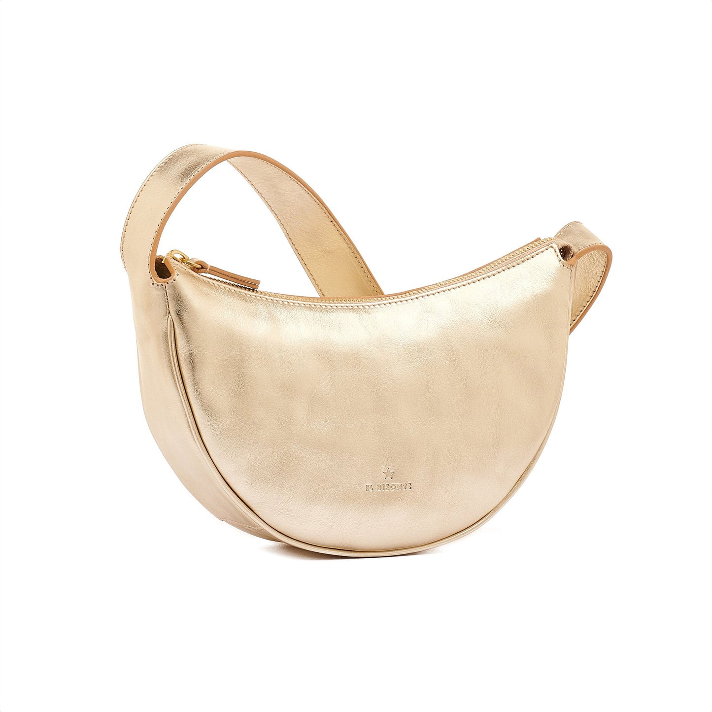 Oliveta Leather Hobo Bag in Platinum