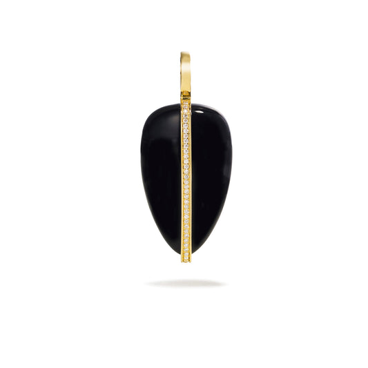 Large Diamond Pebble Pendant in Black Onyx