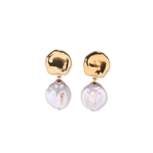 Coin Reflection Earrings in Gold