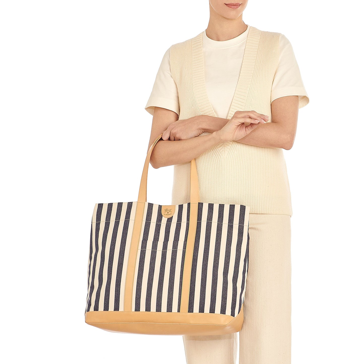 Caramella Large Tote in Blue Stripe