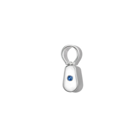 Silver & Blue Sapphire Baby Pulley