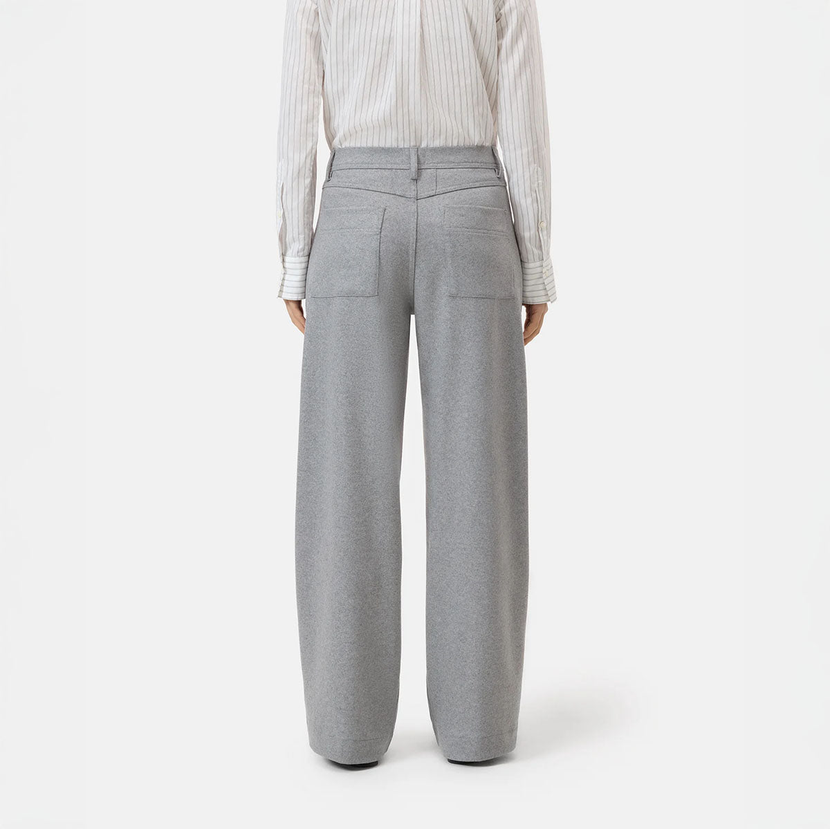 Wrenna Knit Trouser in Grey Melange