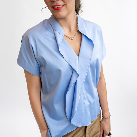 Fin Gaban Shirt in Chambray Blue