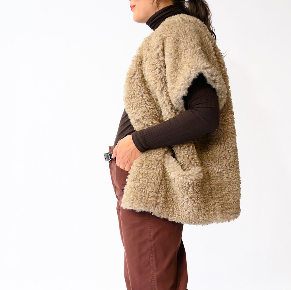 Saban Waistcoat in Camel and Black