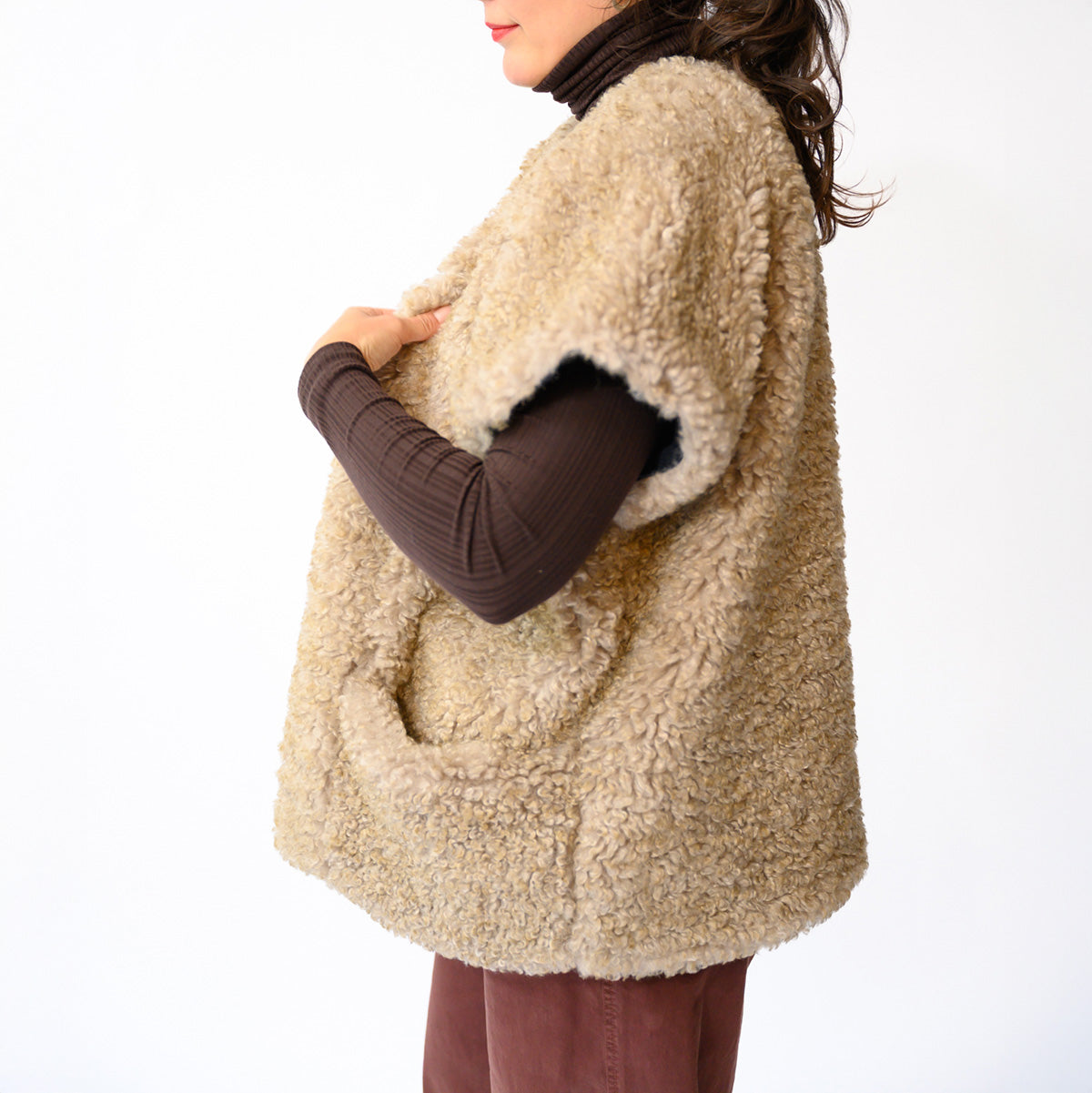 Saban Waistcoat in Camel and Black