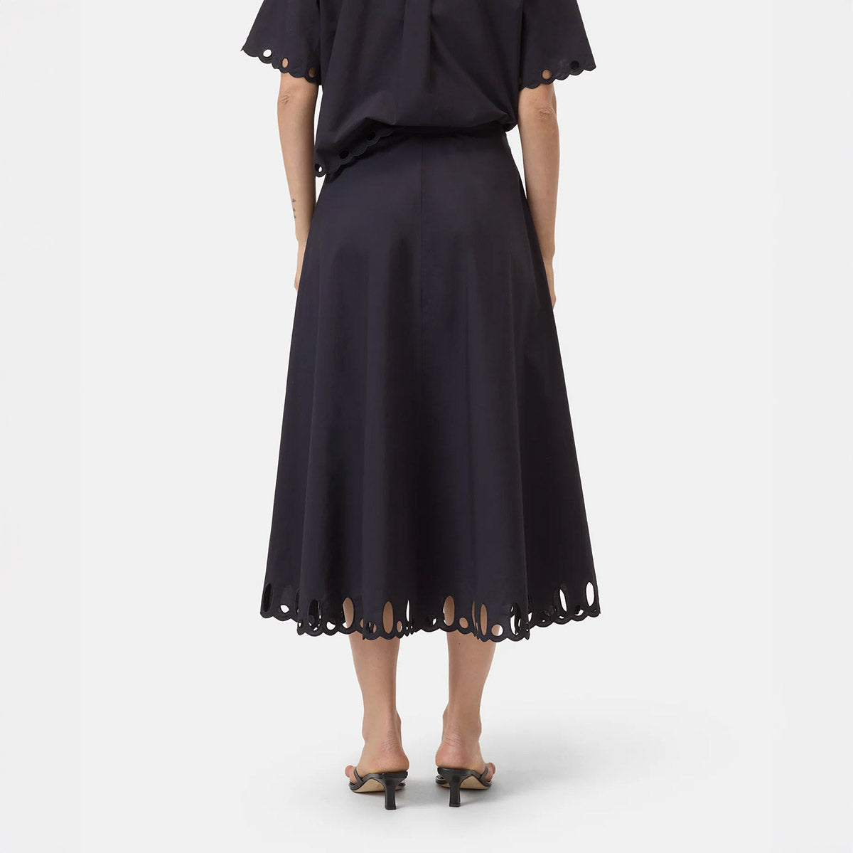 Embroidered Skirt in Black