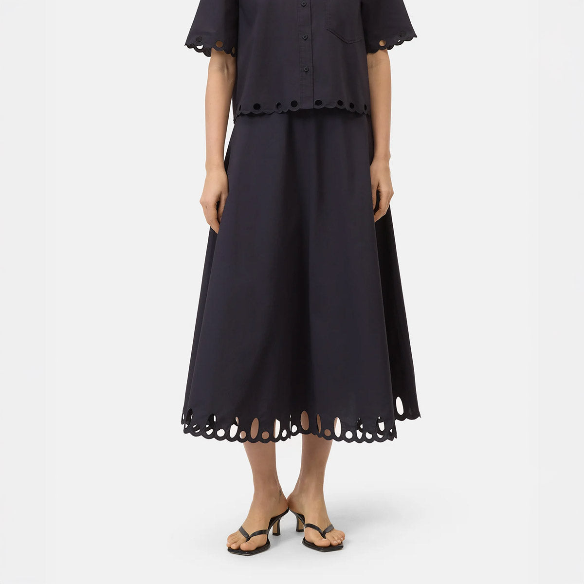 Embroidered Skirt in Black