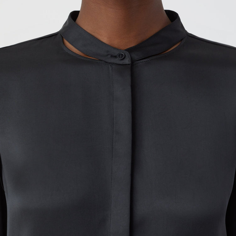 Sleek Button Up Blouse in Black