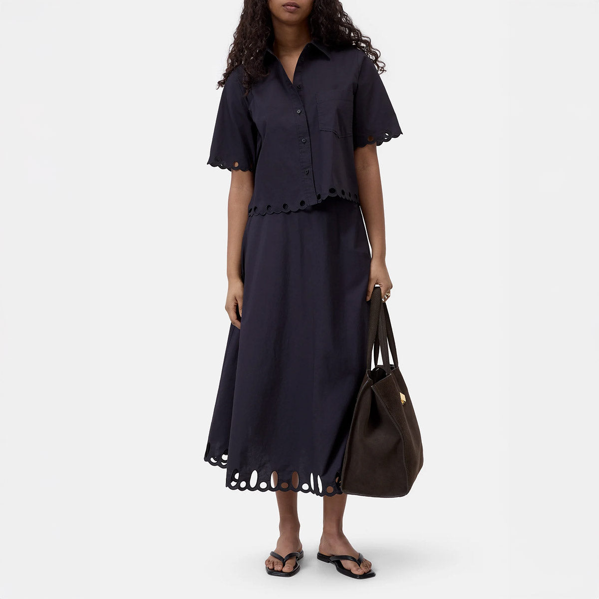 Embroidered Skirt in Black