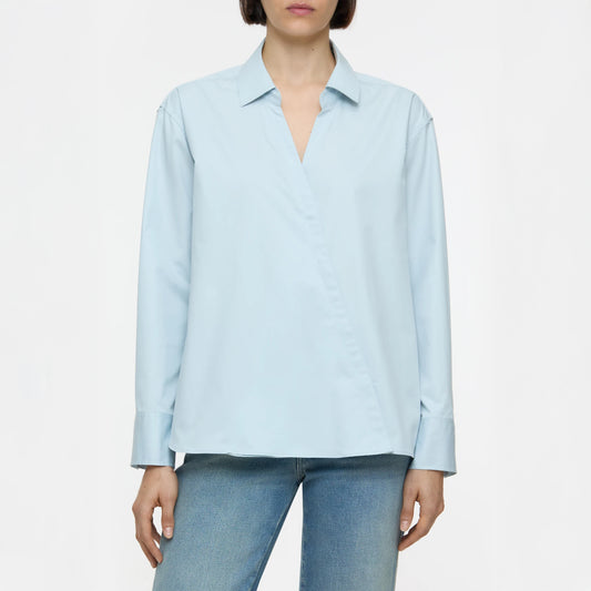 Asymmetric Shirt in Light Sky Blue