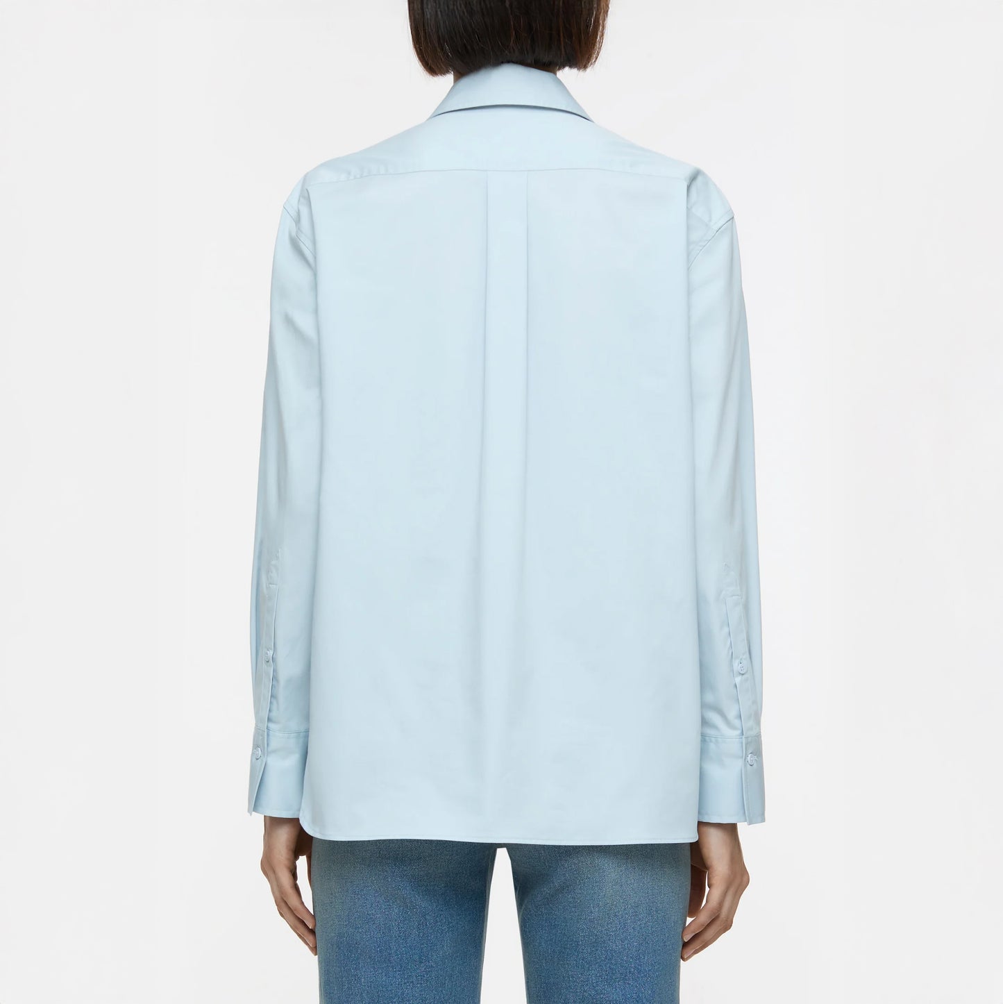 Asymmetric Shirt in Light Sky Blue