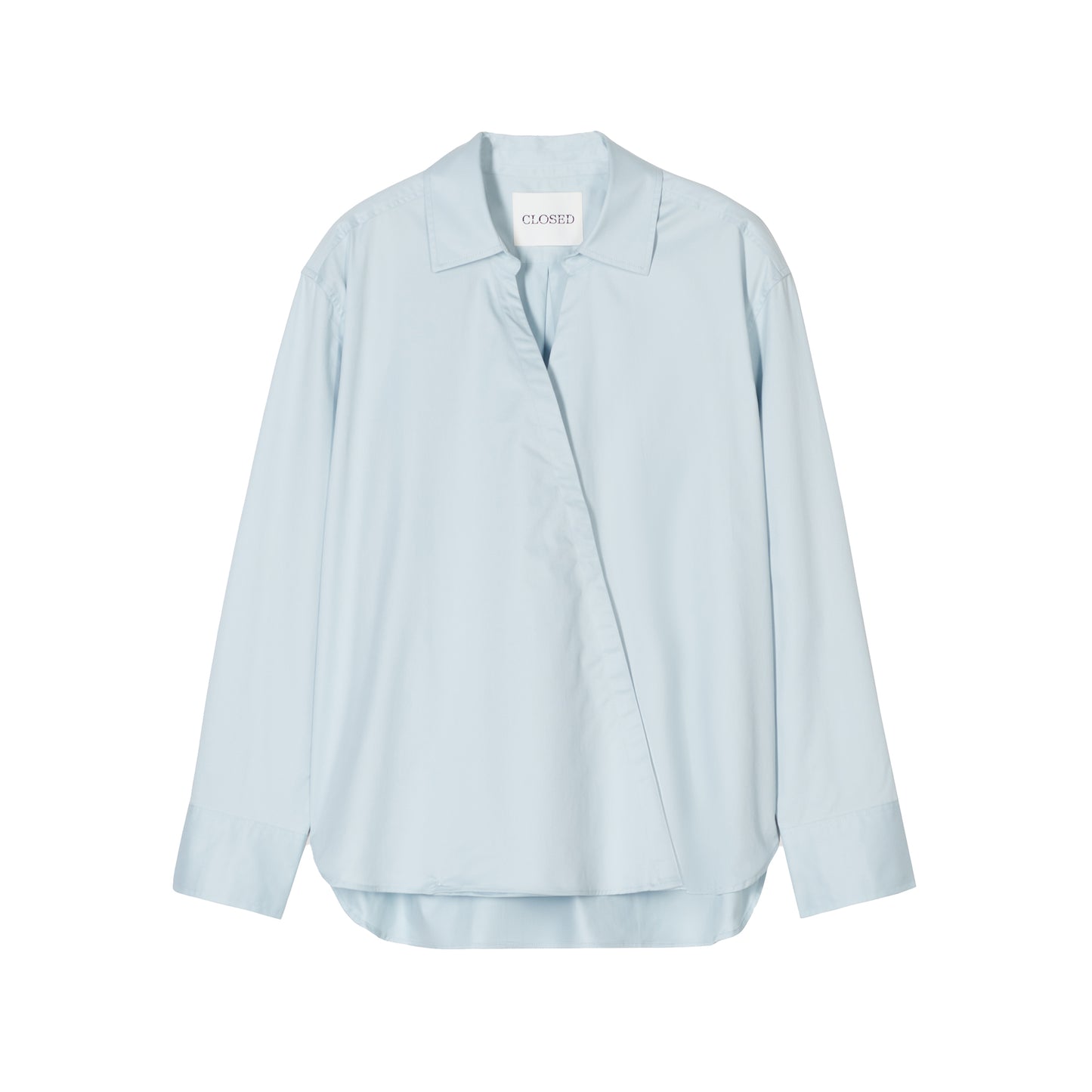 Asymmetric Shirt in Light Sky Blue