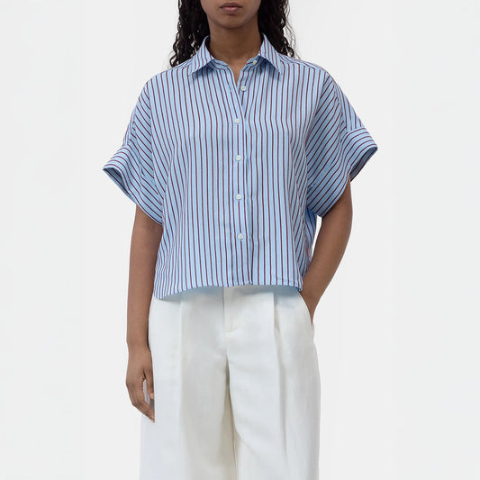 Turn Up Shirt in Dove Blue